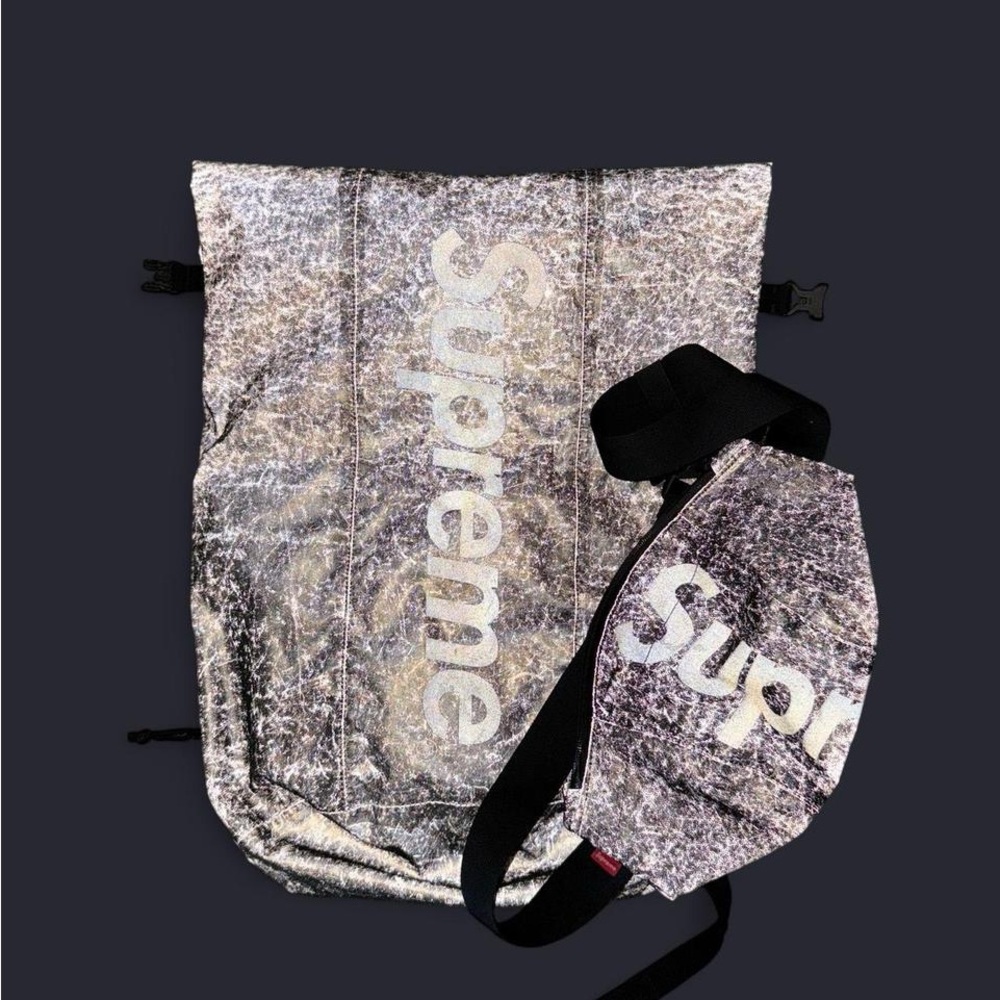 Supreme Waterproof Reflective Speckled Set/ Backpack & Waist Bag